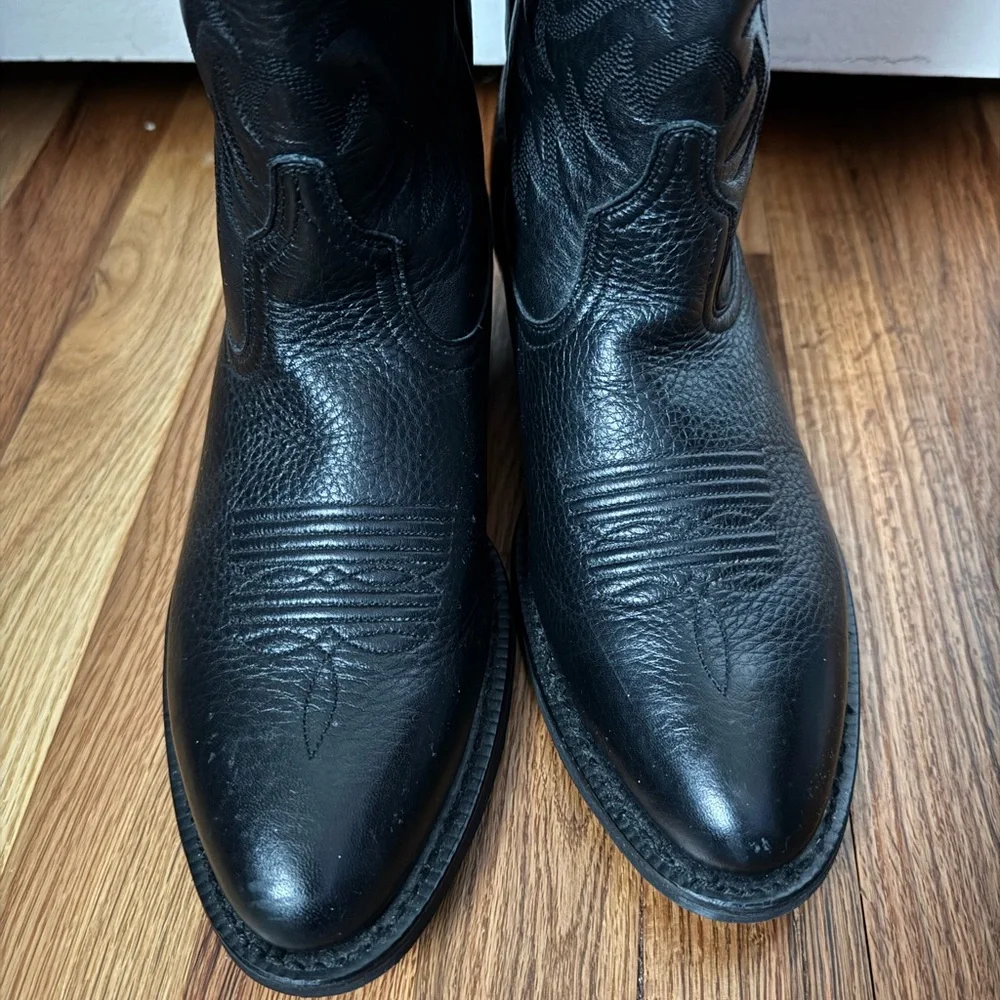 π€ Host Pickπ€ Ariat Menβs Heritage Round Toe Leather Cowboy Boots - Picture 4 of 7